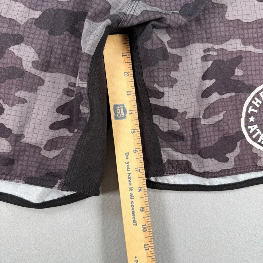 The Grind Athletics Mens 38 Camo Board Shorts Grey Black Ripstop Training Gym 80